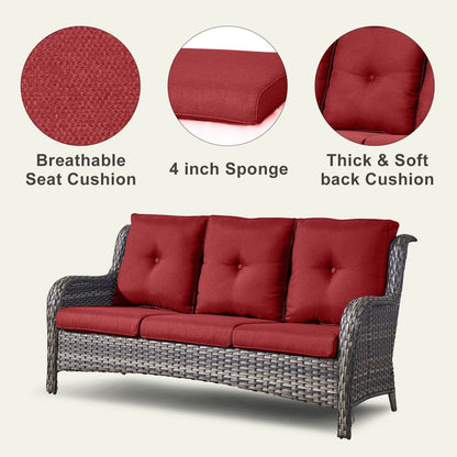 Divano da esterno Pocassy, ​​4 pezzi, sedia da giardino con tavolino