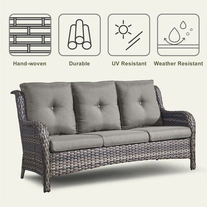 Divano da esterno Pocassy, ​​4 pezzi, sedia da giardino con tavolino