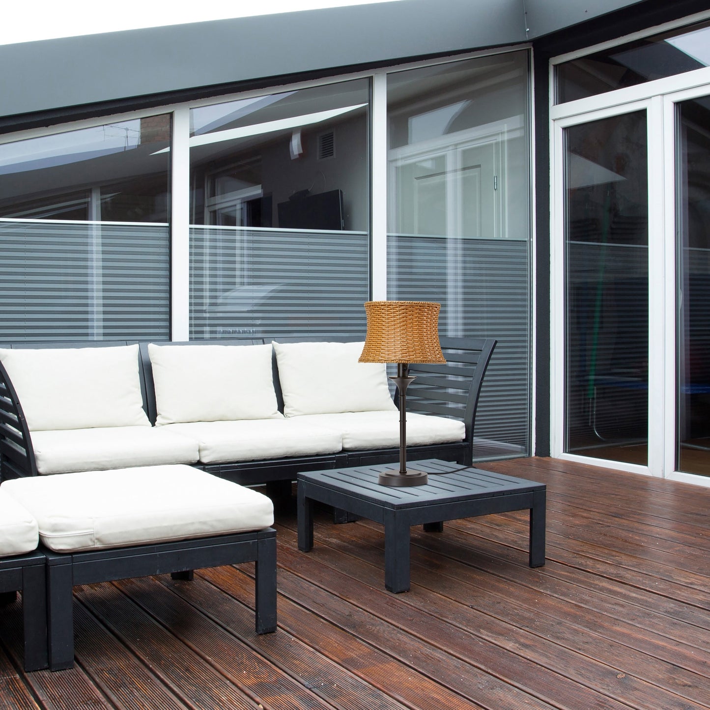 Lampada da tavolo per esterni Pocologan Tan da 25,25 pollici di Havenside Home - 12,5 L x 12,5 W x 25,25 H