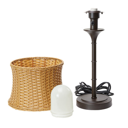 Lampada da tavolo per esterni Pocologan Tan da 25,25 pollici di Havenside Home - 12,5 L x 12,5 W x 25,25 H