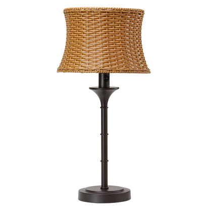Lampada da tavolo per esterni Pocologan Tan da 25,25 pollici di Havenside Home - 12,5 L x 12,5 W x 25,25 H