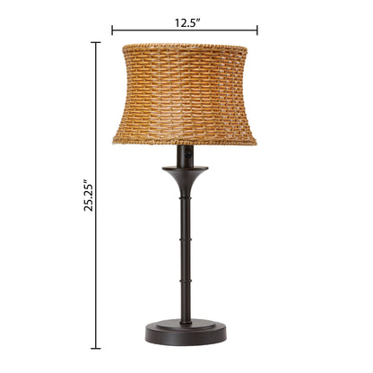 Lampada da tavolo per esterni Pocologan Tan da 25,25 pollici di Havenside Home - 12,5 L x 12,5 W x 25,25 H