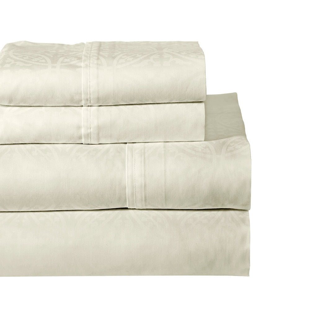 Set di lenzuola stampate tono su tono in cotone pettinato a 300 fili Pointehaven