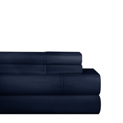 Set di lenzuola in percalle di cotone pettinato Pointehaven, fresco e traspirante, tinta unita o stampato