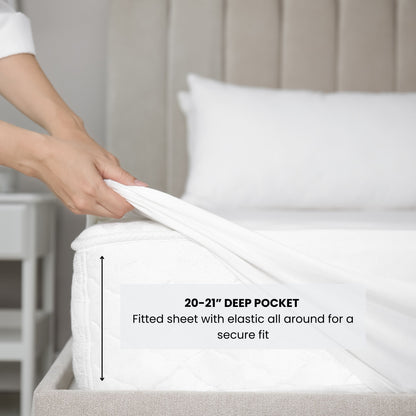 Set di lenzuola Pointehaven Long Staple Cotton Extra Deep Pocket 400 Thread Count