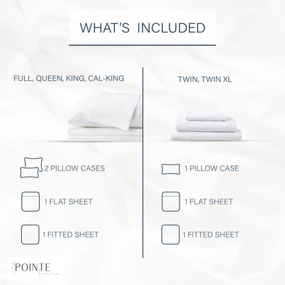 Set di lenzuola Pointehaven Long Staple Cotton Extra Deep Pocket 400 Thread Count