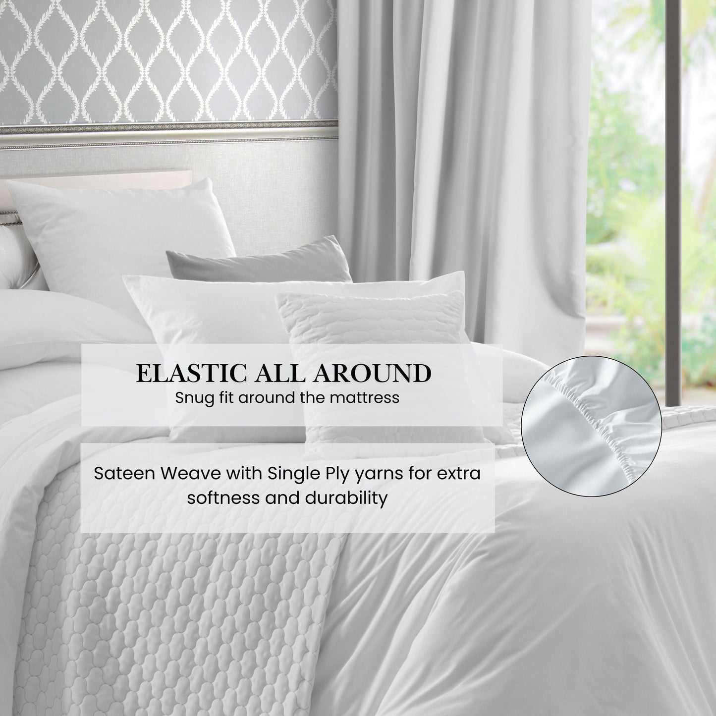 Set di lenzuola Pointehaven Long Staple Cotton Extra Deep Pocket 400 Thread Count