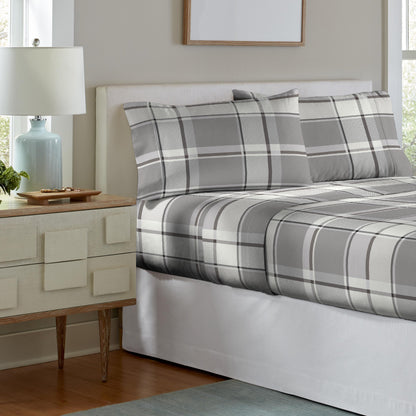 Set di lenzuola con tasche profonde in flanella di cotone pesante di qualità superiore Pointehaven da 200 g/m²