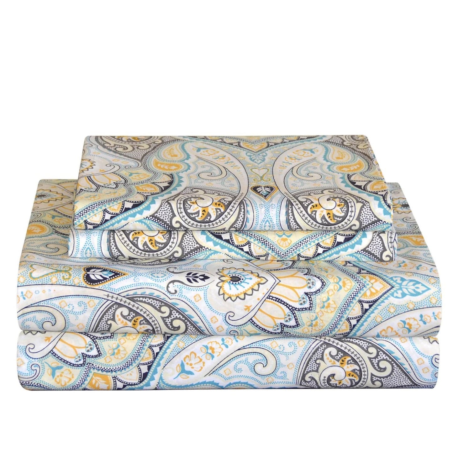 Set di lenzuola in percalle stampato con motivo paisley in cotone 200 TC Pointehaven