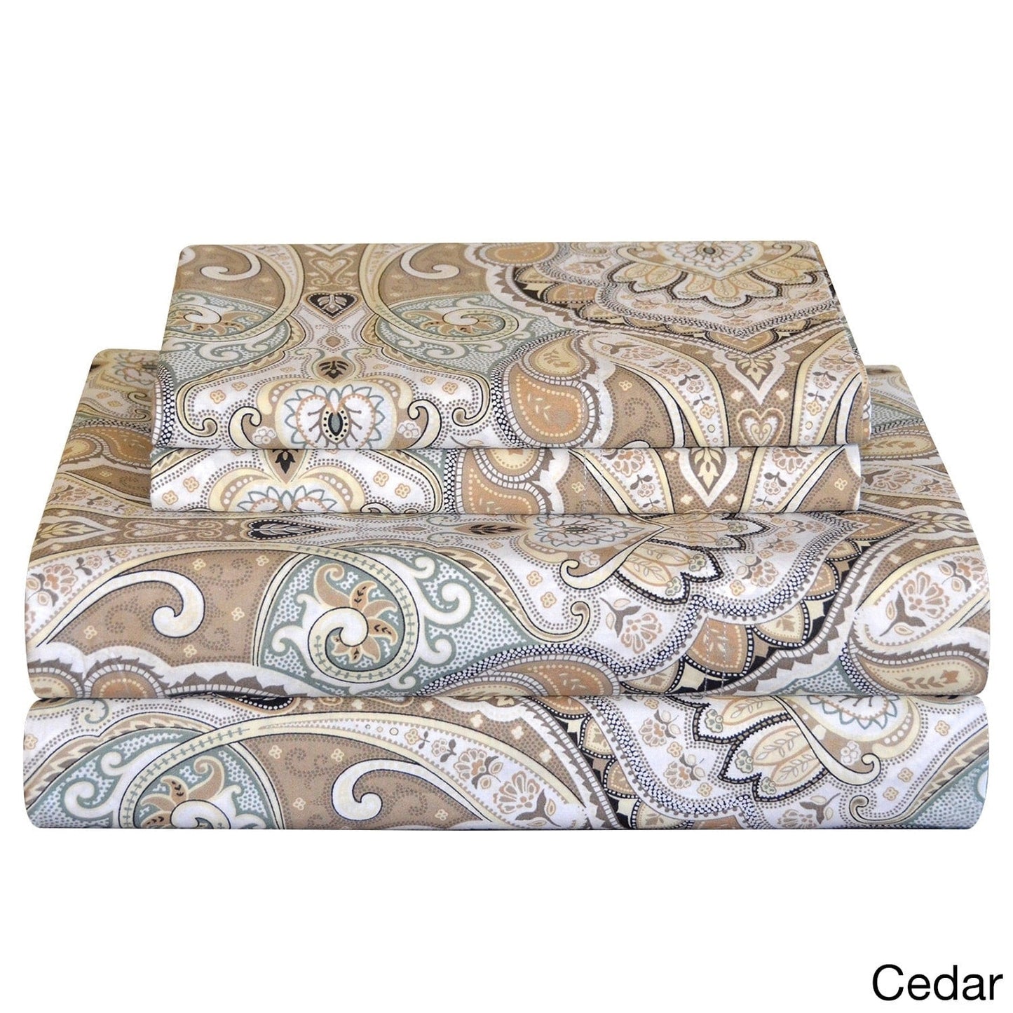 Set di lenzuola in percalle stampato con motivo paisley in cotone 200 TC Pointehaven