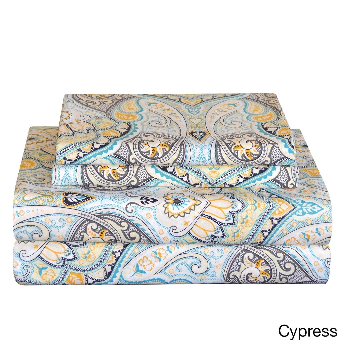 Set di lenzuola in percalle stampato con motivo paisley in cotone 200 TC Pointehaven