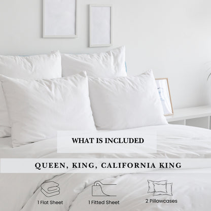 Set di lenzuola con tasche extra profonde in cotone a fibra lunga Pointehaven da 500 fili