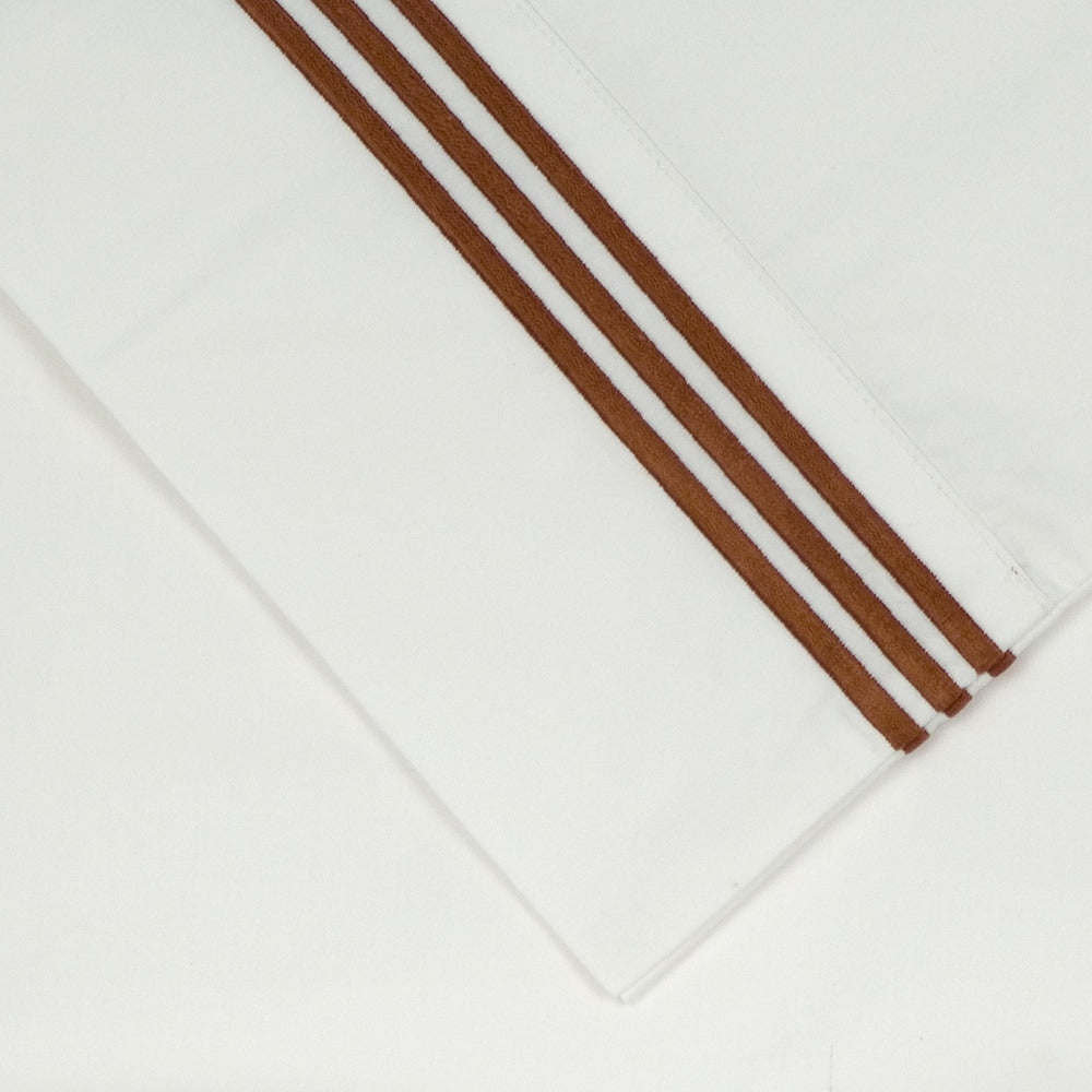 Set di lenzuola oversize in percalle di cotone a fibra lunga Pointehaven, 4 pezzi, percalle rinfrescante ricamato