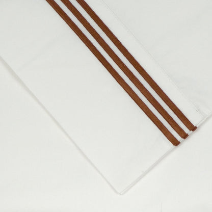 Set di lenzuola oversize in percalle di cotone a fibra lunga Pointehaven, 4 pezzi, percalle rinfrescante ricamato