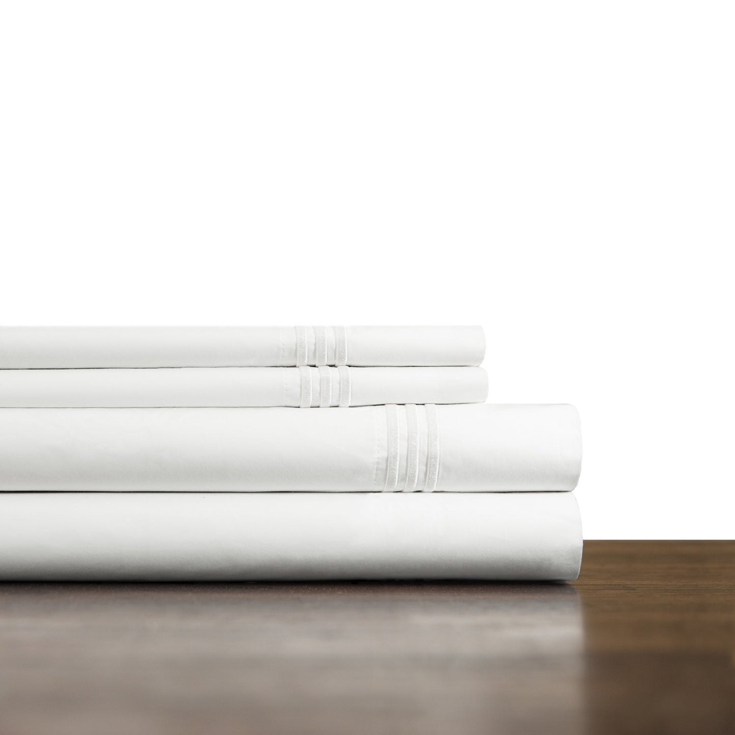 Set di lenzuola oversize in percalle di cotone a fibra lunga Pointehaven, 4 pezzi, percalle rinfrescante ricamato