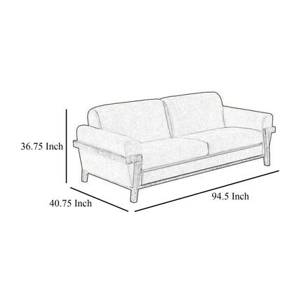 Divano Pola, 95 pollici, 2 cuscini decorativi, moderno in similpelle marrone scuro