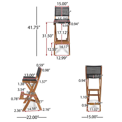 Set da bar per esterni Polaris da 45 pollici, 5 pezzi, di Christopher Knight Home