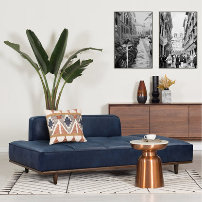 Divano letto Jasper in Poly &amp; Bark - Vera pelle italiana pieno fiore