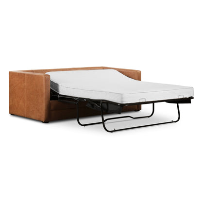 Divano letto trasformabile estraibile in pelle Poly &amp; Bark Napa 82 - Vera pelle italiana pieno fiore