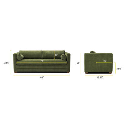Divano letto estraibile Poly and Bark Napa 82 in verde anticato