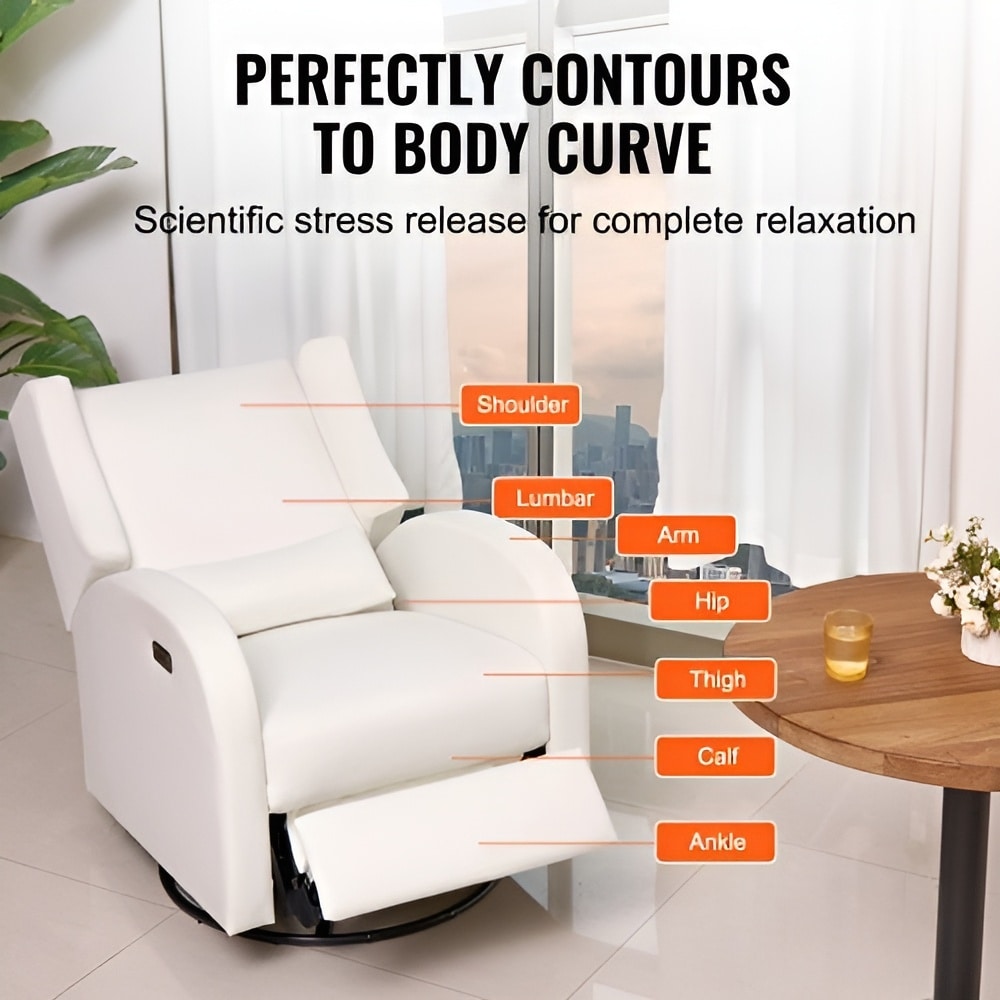 Poltrona reclinabile in poliestere, girevole, ergonomica ed elettrica