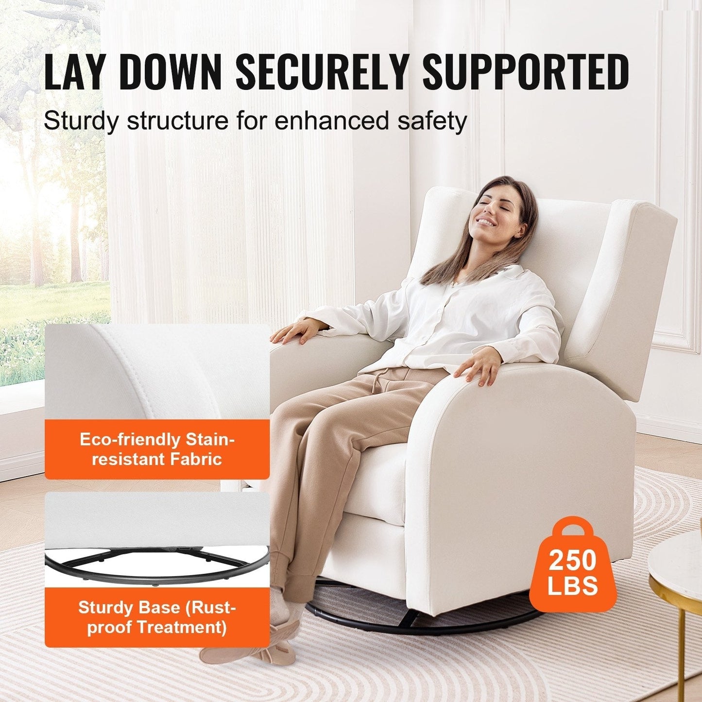 Poltrona reclinabile in poliestere, girevole, ergonomica ed elettrica