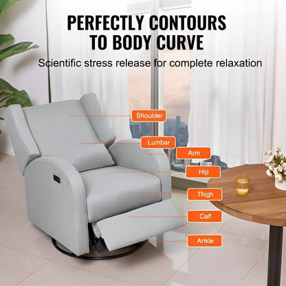 Poltrona reclinabile in poliestere, girevole, ergonomica ed elettrica