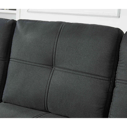 Divano componibile in lino, chaise longue reversibile con letto estraibile