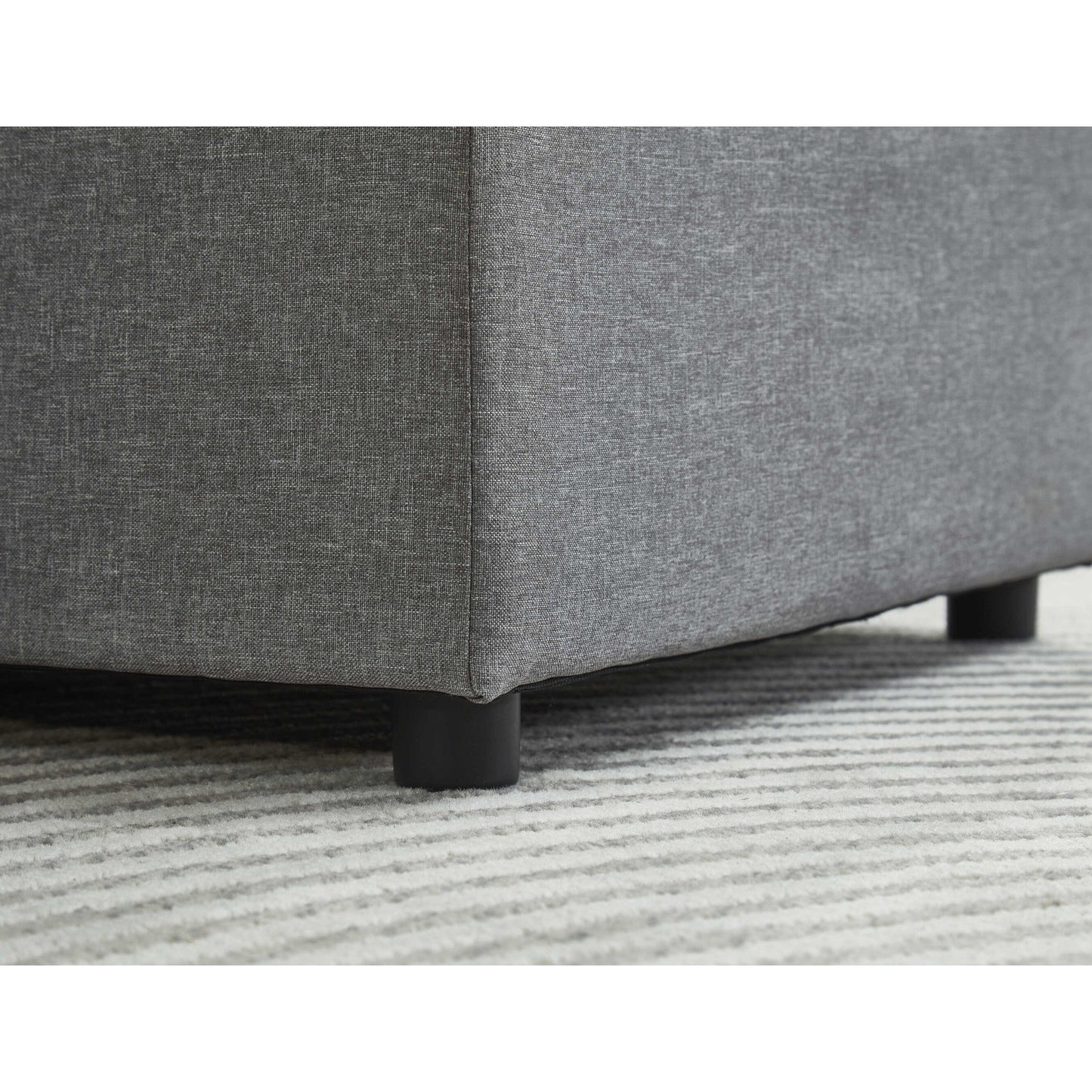 Divano componibile in lino, chaise longue reversibile con letto estraibile