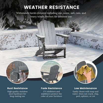 Set di 4 sedie Adirondack da esterno Polytrends Aderson con pouf