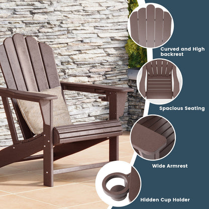 Set di 4 sedie Adirondack da esterno Polytrends Aderson con pouf