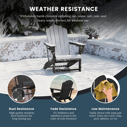 Set di 4 sedie Adirondack da esterno Polytrends Aderson con pouf