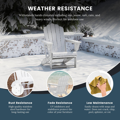 Set di 4 sedie Adirondack da esterno Polytrends Aderson con pouf