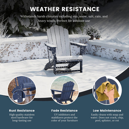 Set di 4 sedie Adirondack da esterno Polytrends Aderson con pouf