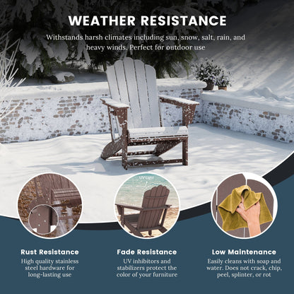 Set di 4 sedie Adirondack da esterno Polytrends Aderson con pouf