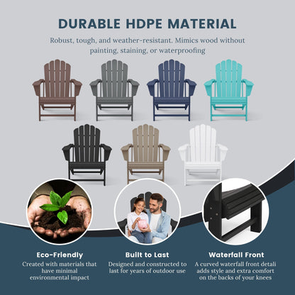 Set di 4 sedie Adirondack da esterno Polytrends Aderson con pouf