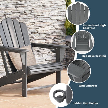 Set di 4 sedie Adirondack da esterno Polytrends Aderson con pouf