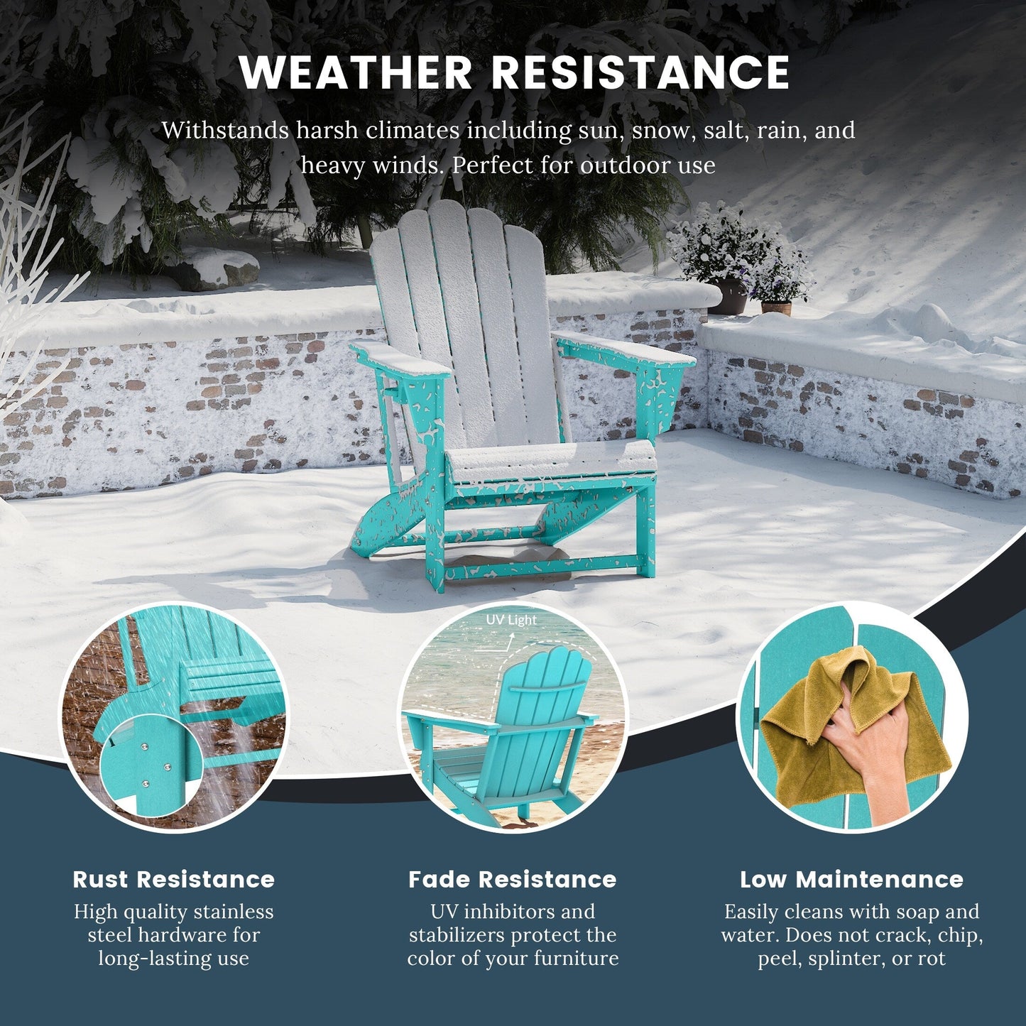 Set di 4 sedie Adirondack da esterno Polytrends Aderson con pouf