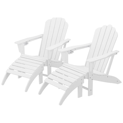 Set di 4 sedie Adirondack da esterno Polytrends Aderson con pouf
