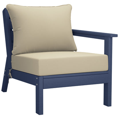 Polytrends Birchwood All Weather HDPE Set da conversazione per esterni da patio blu navy con posti a sedere profondi (set da 5 pezzi)