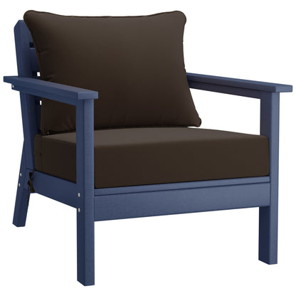 Polytrends Birchwood All Weather HDPE Set da conversazione per esterni da patio blu navy con posti a sedere profondi (set da 5 pezzi)