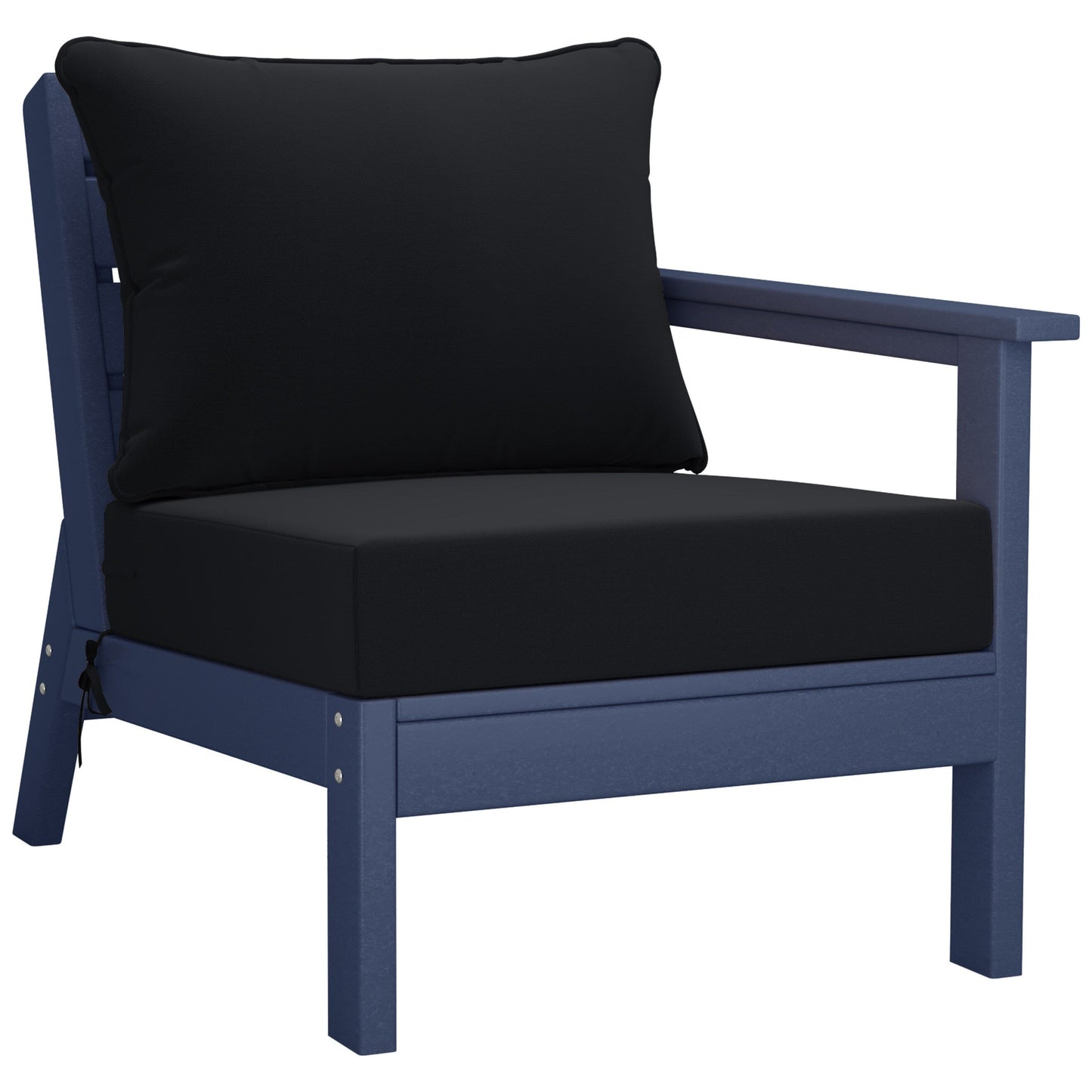 Polytrends Birchwood All Weather HDPE Set da conversazione per esterni da patio blu navy con posti a sedere profondi (set da 5 pezzi)