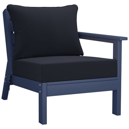 Polytrends Birchwood All Weather HDPE Set da conversazione per esterni da patio blu navy con posti a sedere profondi (set da 5 pezzi)