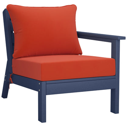 Polytrends Birchwood All Weather HDPE Set da conversazione per esterni da patio blu navy con posti a sedere profondi (set da 5 pezzi)