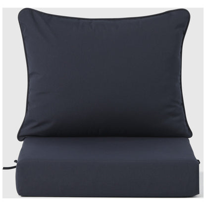 Polytrends Birchwood All Weather HDPE Set da conversazione per esterni da patio blu navy con posti a sedere profondi (set da 5 pezzi)