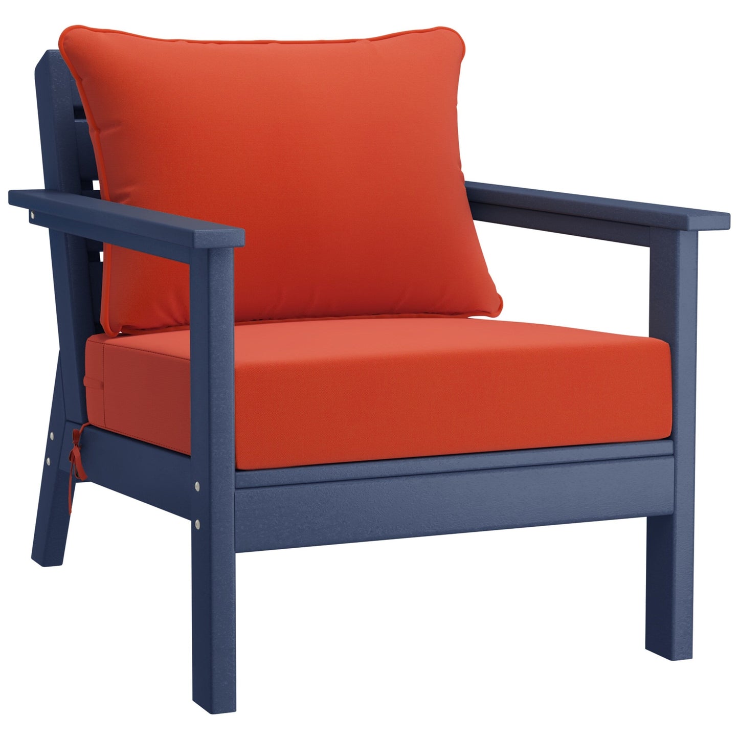 Polytrends Birchwood All Weather HDPE Set da conversazione per esterni da patio blu navy con posti a sedere profondi (set da 5 pezzi)