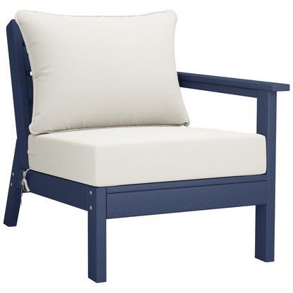 Polytrends Birchwood All Weather HDPE Set da conversazione per esterni da patio blu navy con posti a sedere profondi (set da 5 pezzi)