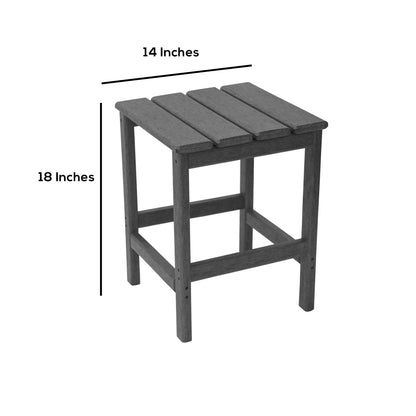 Sedie a dondolo da esterno per patio Polytrends Laguna HDPE adatte a tutte le stagioni con tavolino laterale (set da 3 pezzi)