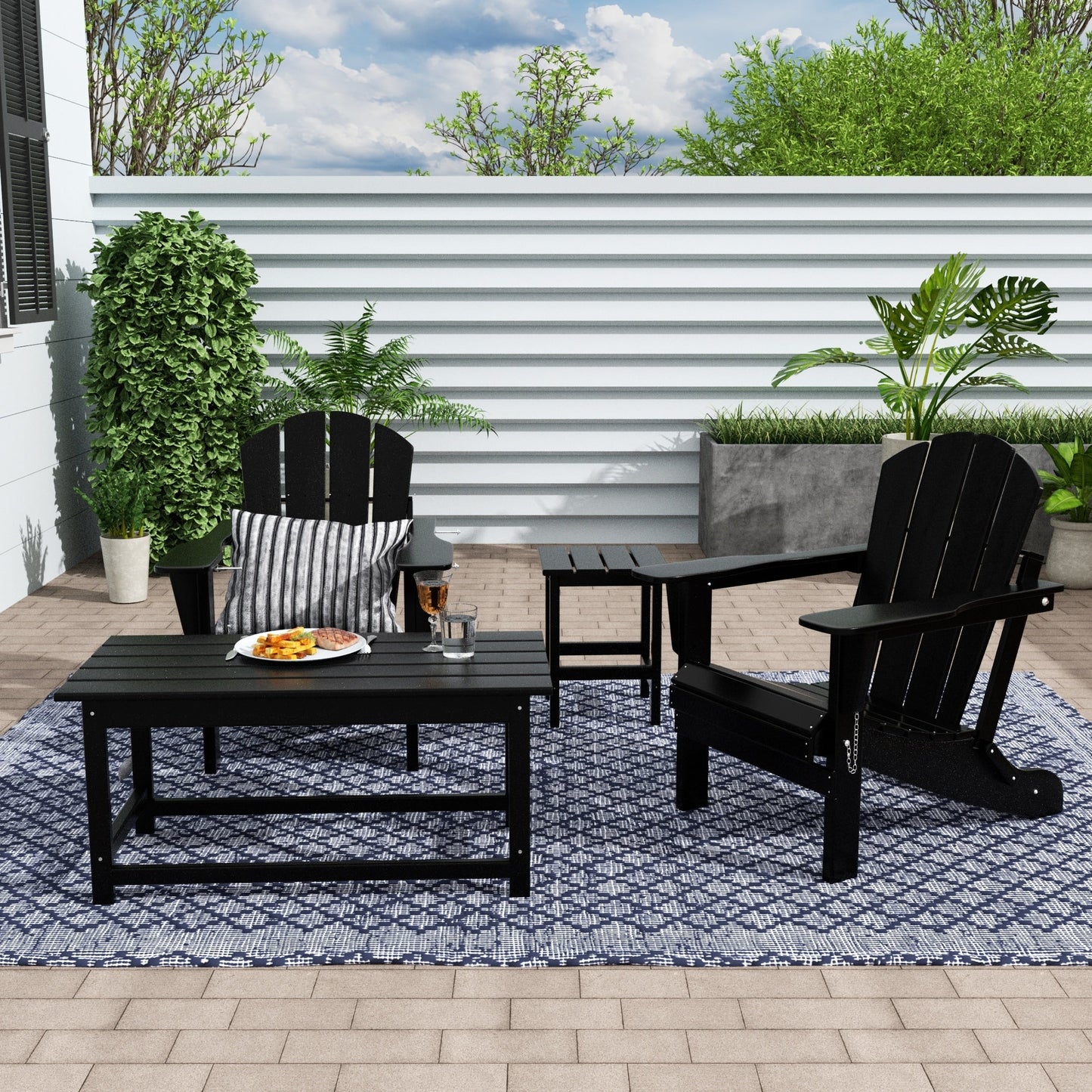 Polytrends Laguna HDPE, set da conversazione per esterni, sedie pieghevoli Adirondack adatte a tutte le stagioni e adatte a tutti i tipi di patio (set da 4 pezzi)