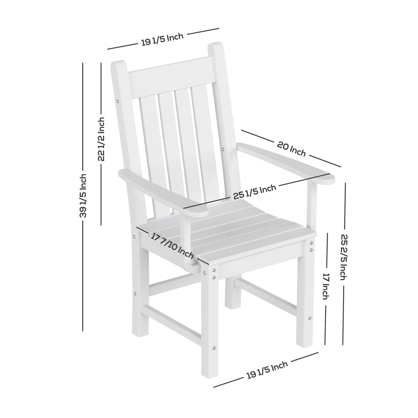 Polytrends Laguna Hdpe Set da pranzo per esterni, adatto a tutte le stagioni, con tavolo rotondo e poltrone (set da 5 pezzi)
